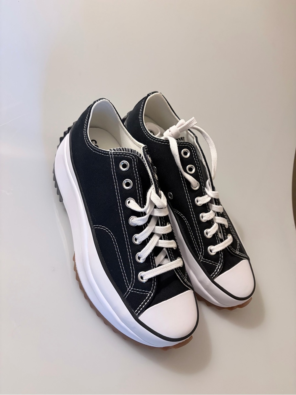 Converse Black Canvas Low-Top Sneakers with White Laces